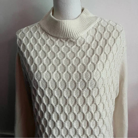 Talbots • Cream Ivory Mock Neck Sweater - Picture 2 of 4
